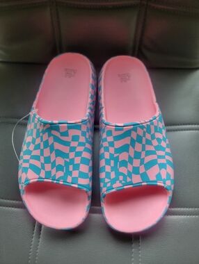 Women's Robbie Slide Sandals - Wild Fable™ Pink/Turquoise Blue Size 6